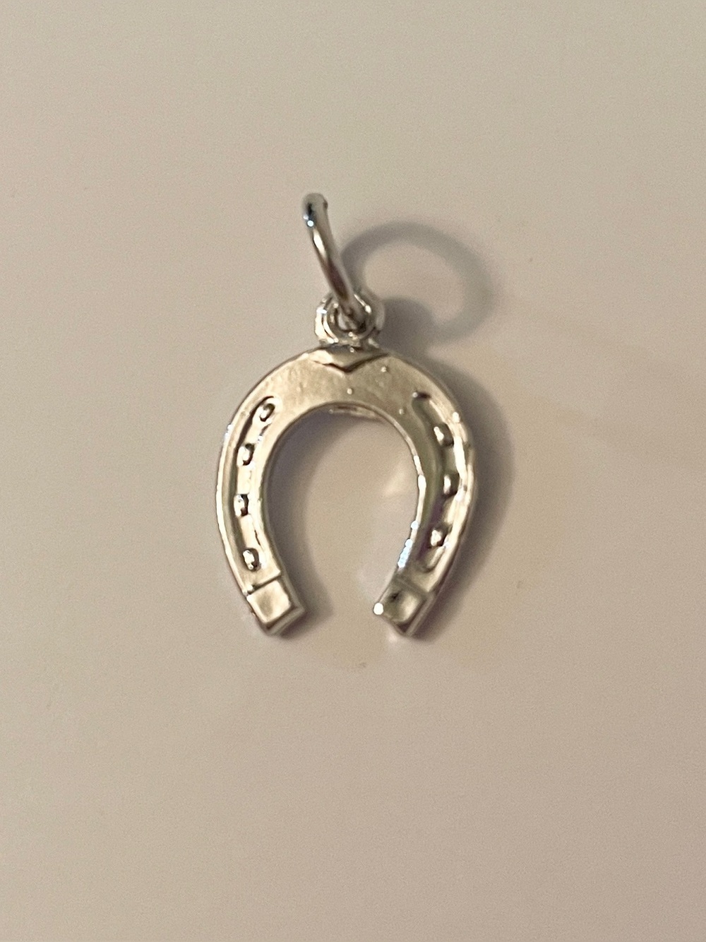 Vintage Silver Tone Lucky Horseshoe Charm Pendant